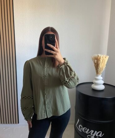 Kaki blouse femme tendance - Loevya prêt-à-porter féminin