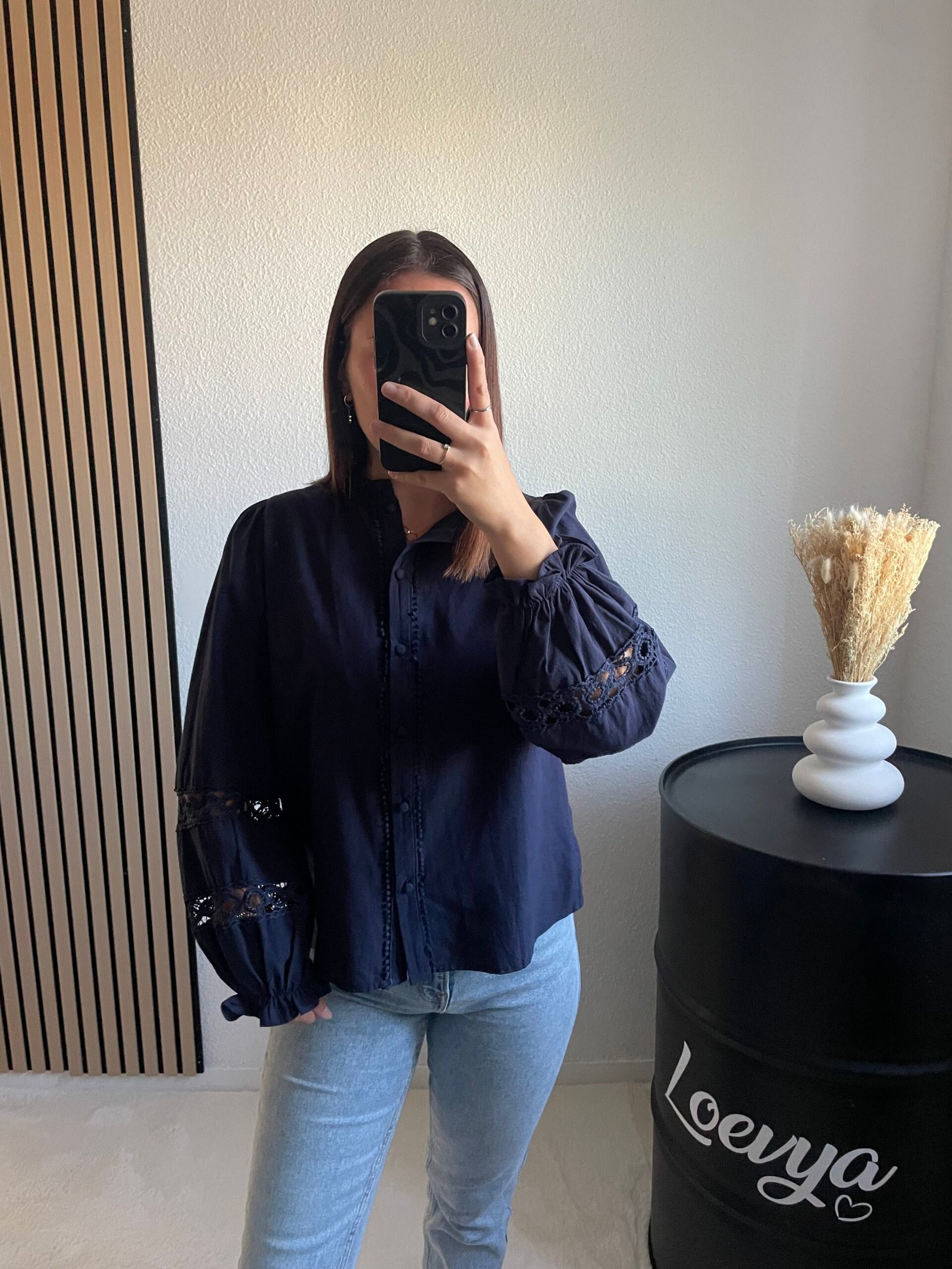 Blouse marine classe - Loevya - boutique blouse et chemises en ligne femme