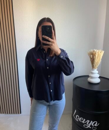 Chemise coeur rouge Loevya - E-shop boutique femme chemise