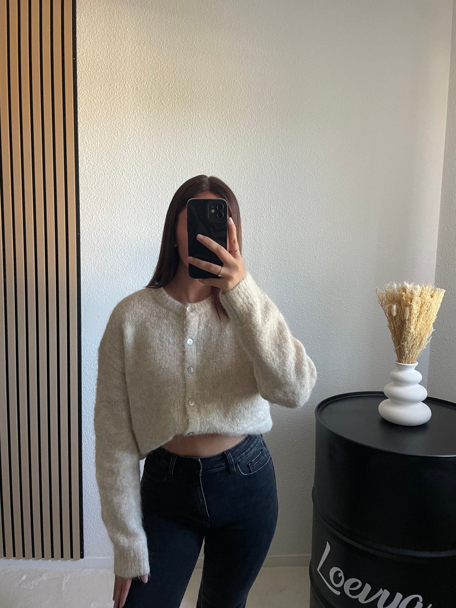 Gilet alpaga beige tendance Loevya - Nouvelle collection