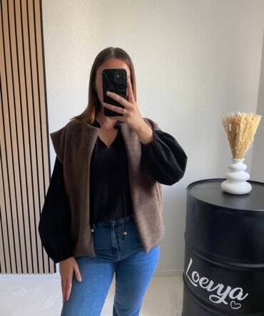 Veste sans manches Lou – Chocolat