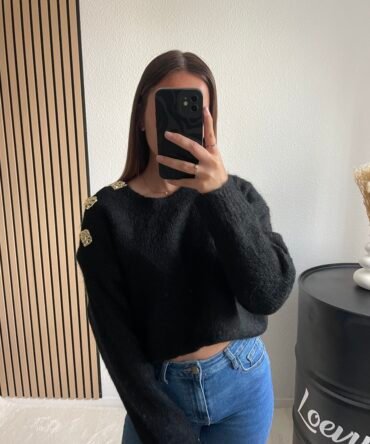 Pull noir femme collection e-shop - Loevya Boutique de prêt-à-porter féminin
