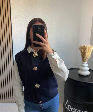 Pull sans manche Oriane – Marine