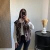 Gilet sans manche couleur chocolat - Loevya - Boutique tendance de gilet sans manche pour femme