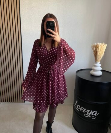 Robe à pois – Bordeaux