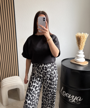 Pantalon plissé – Léopard
