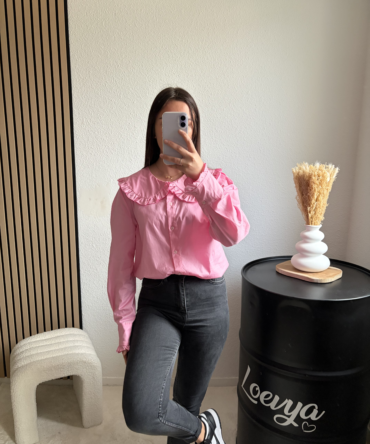 Chemise col Claudine – Rose