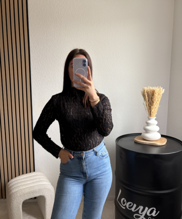 Top dentelle – Noir
