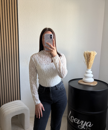 Top dentelle – Blanc