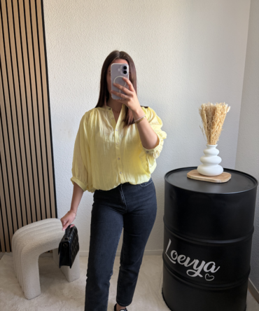Blouse manches 3/4 Jaune Blouse manches 3/4 Jaune