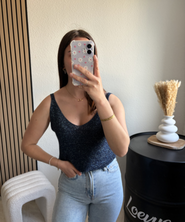 Débardeur à Pailettes – Marine