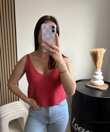 Débardeur à Pailettes – Rouge