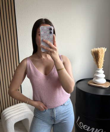Débardeur à Pailettes – Rose