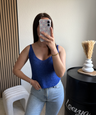 Débardeur à Pailettes – Bleu roi