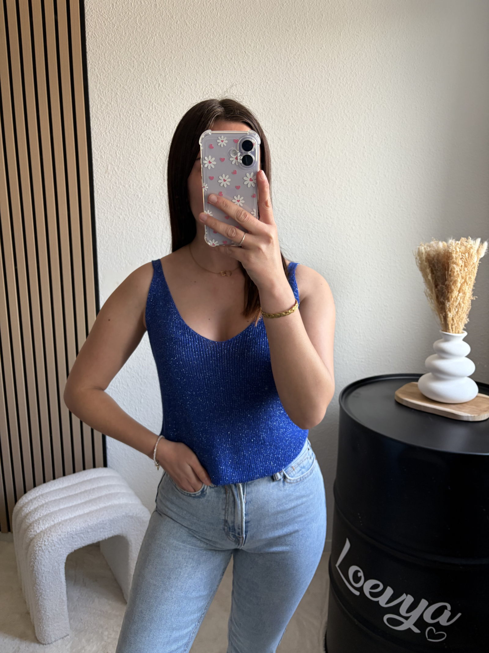 Débardeur à Pailettes - Bleu roi