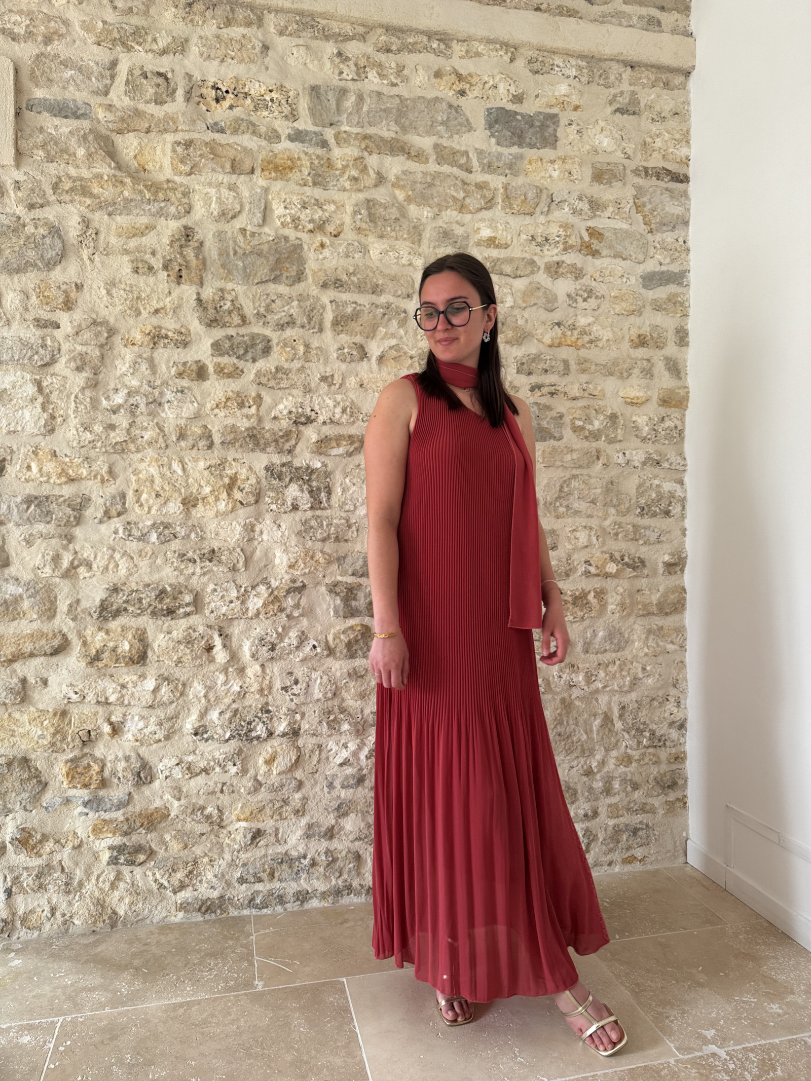Robe asymétrique - Vieux rose