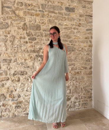 Robe asymétrique – Vert d&rsquo;eau
