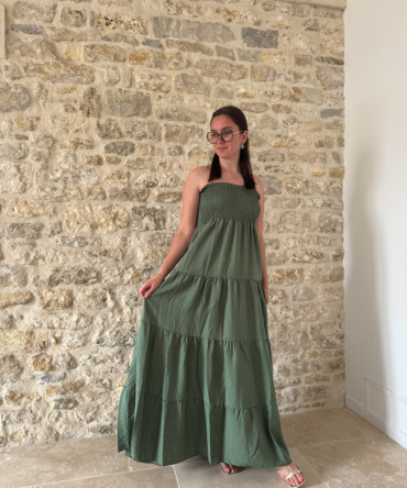 Robe bustier Kaki