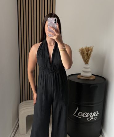 Combinaison gaze de coton – Noir