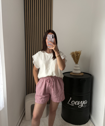 Short Rayé Rose