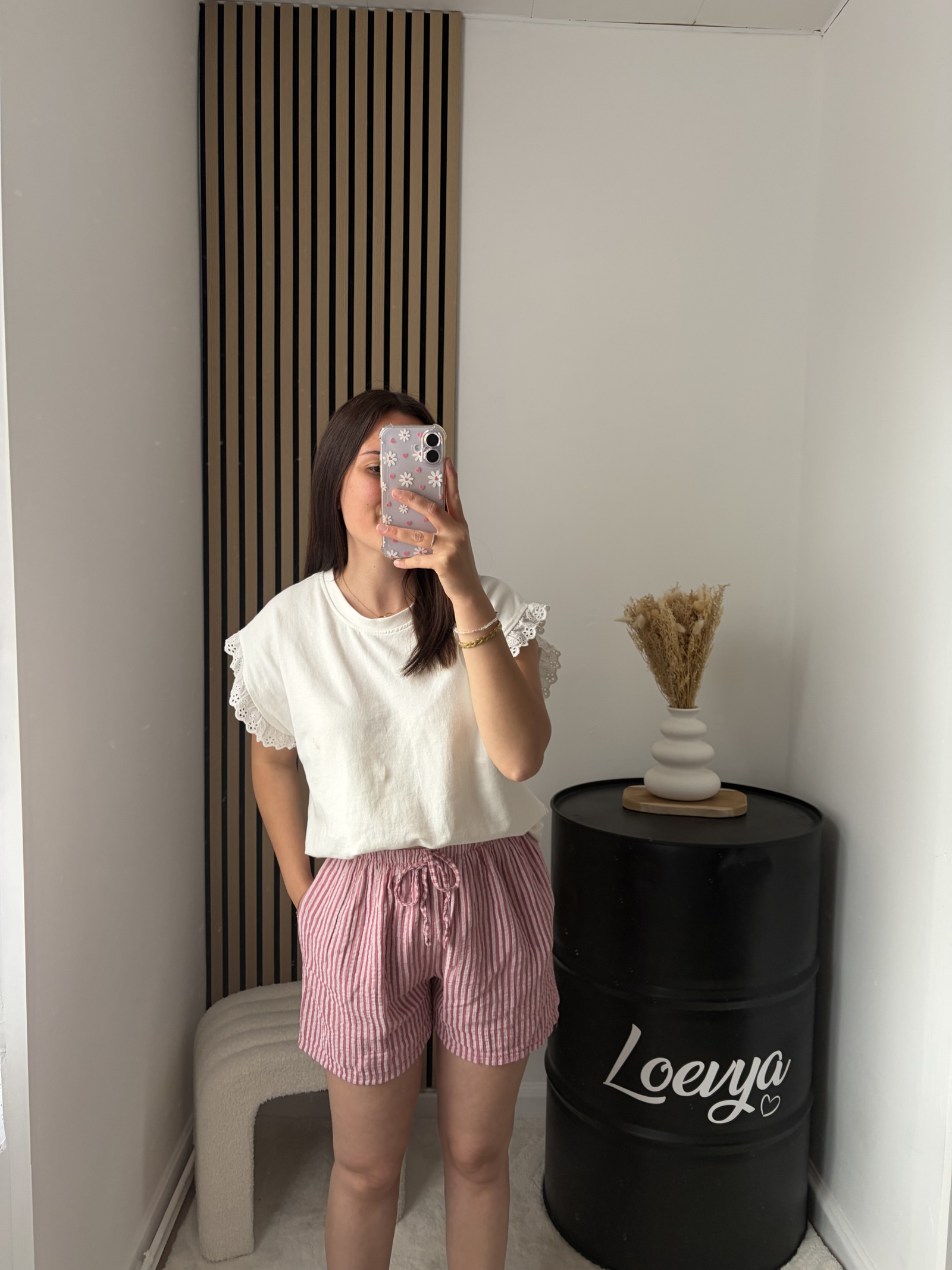 Short Rayé Rose – Image 2