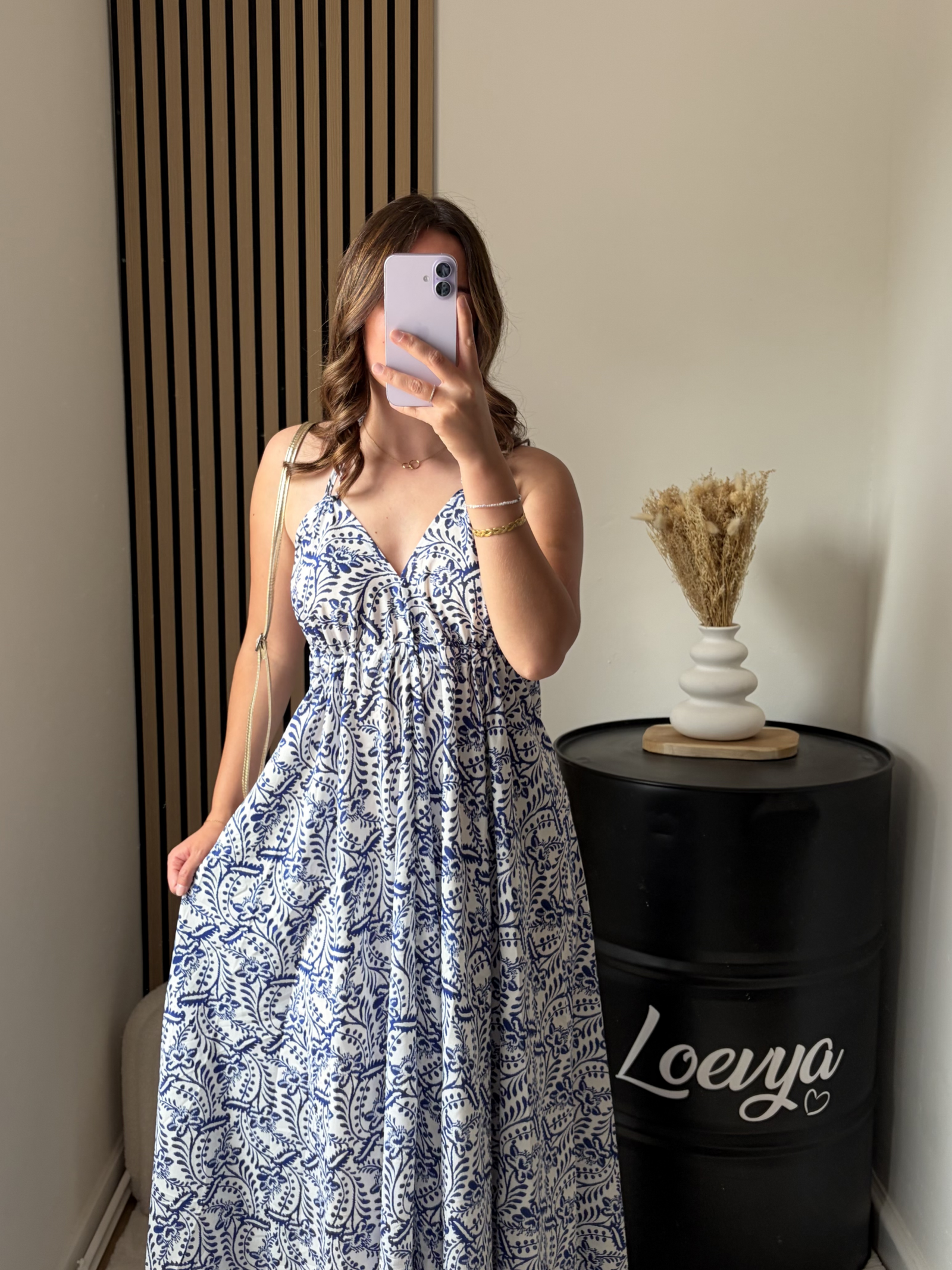 Robe longue bleu marine – Image 3