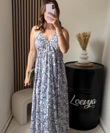 Robe longue bleu marine