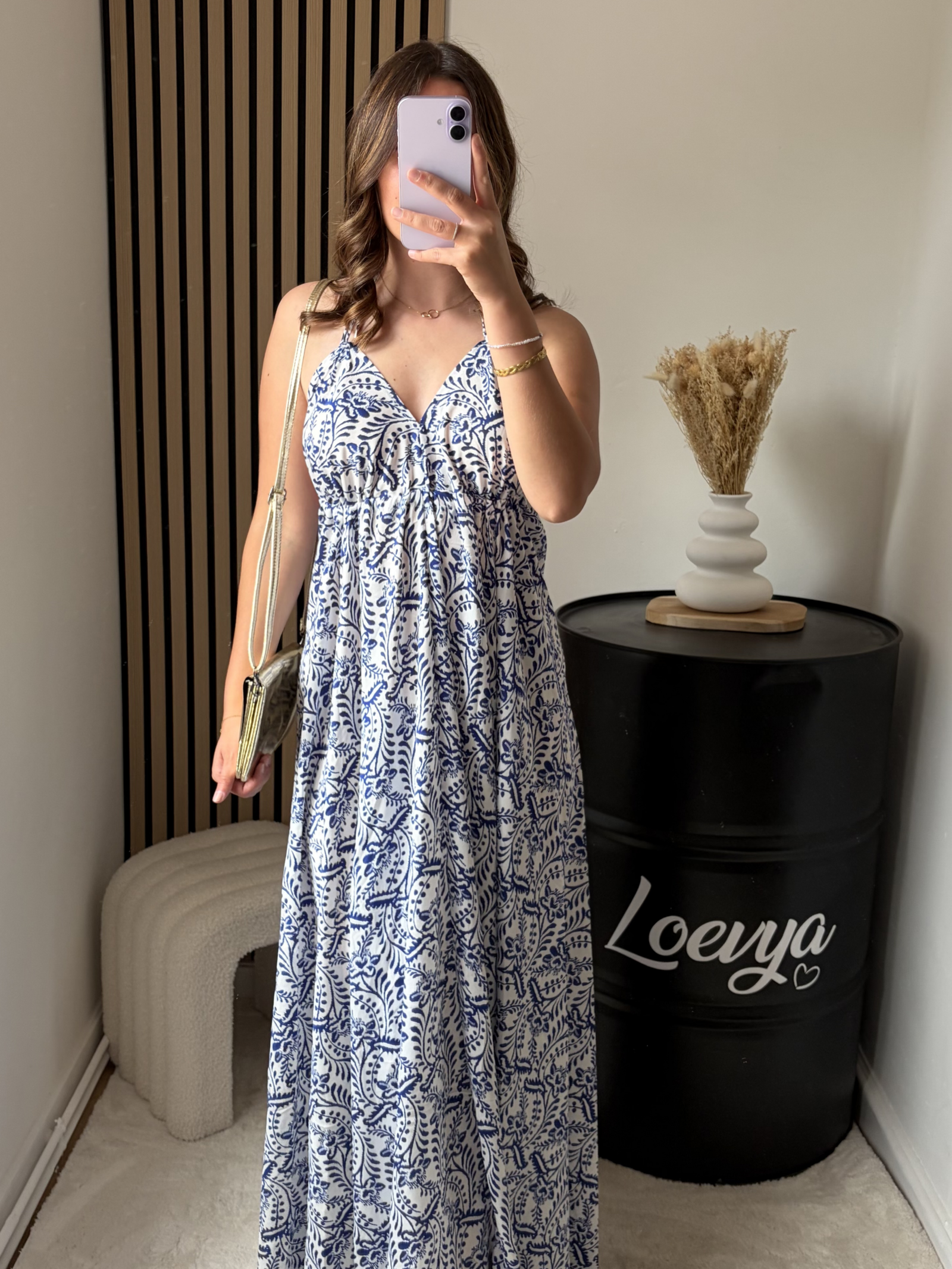 Robe longue bleu marine