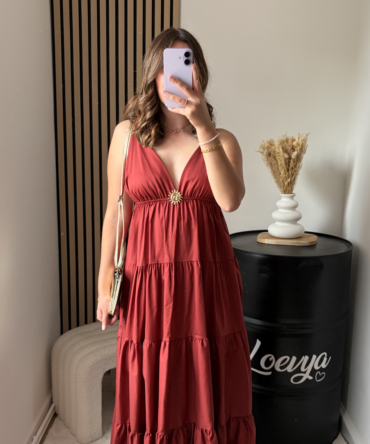 Robe Oria longue – Terracotta