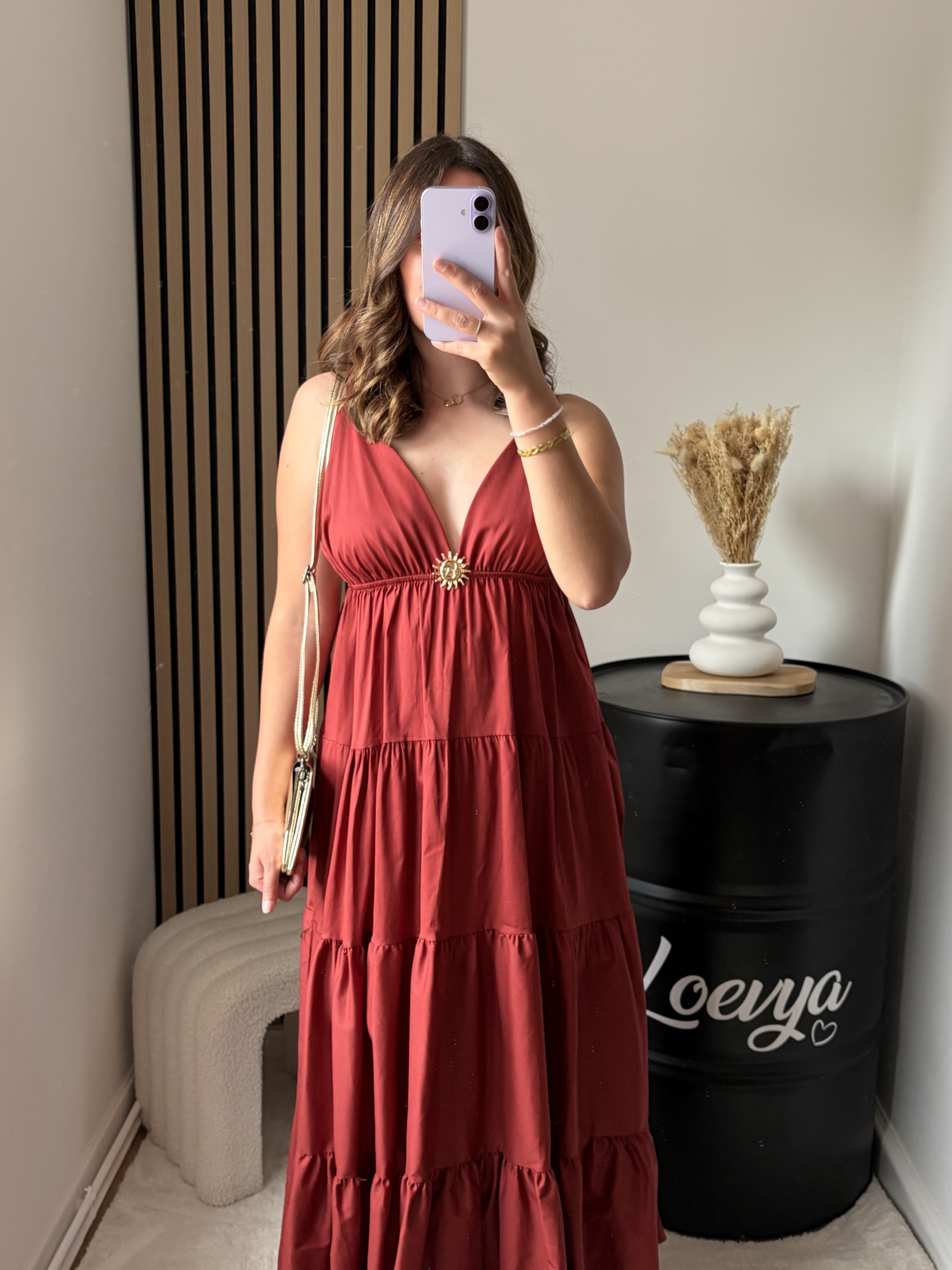 Robe Oria longue - Terracotta