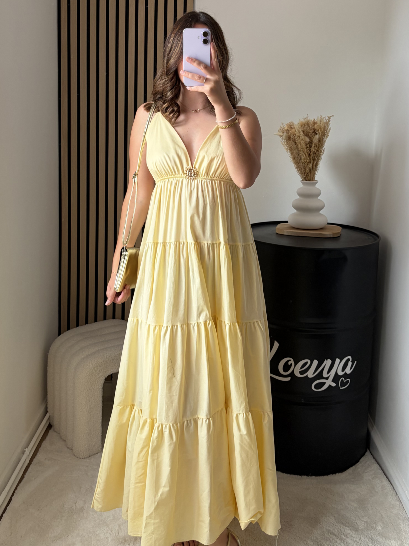 Robe Oria longue - Jaune