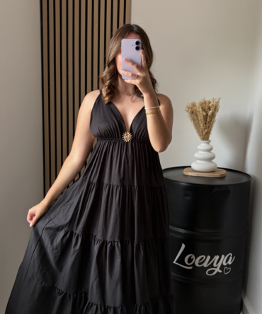 Robe Oria longue – Noir