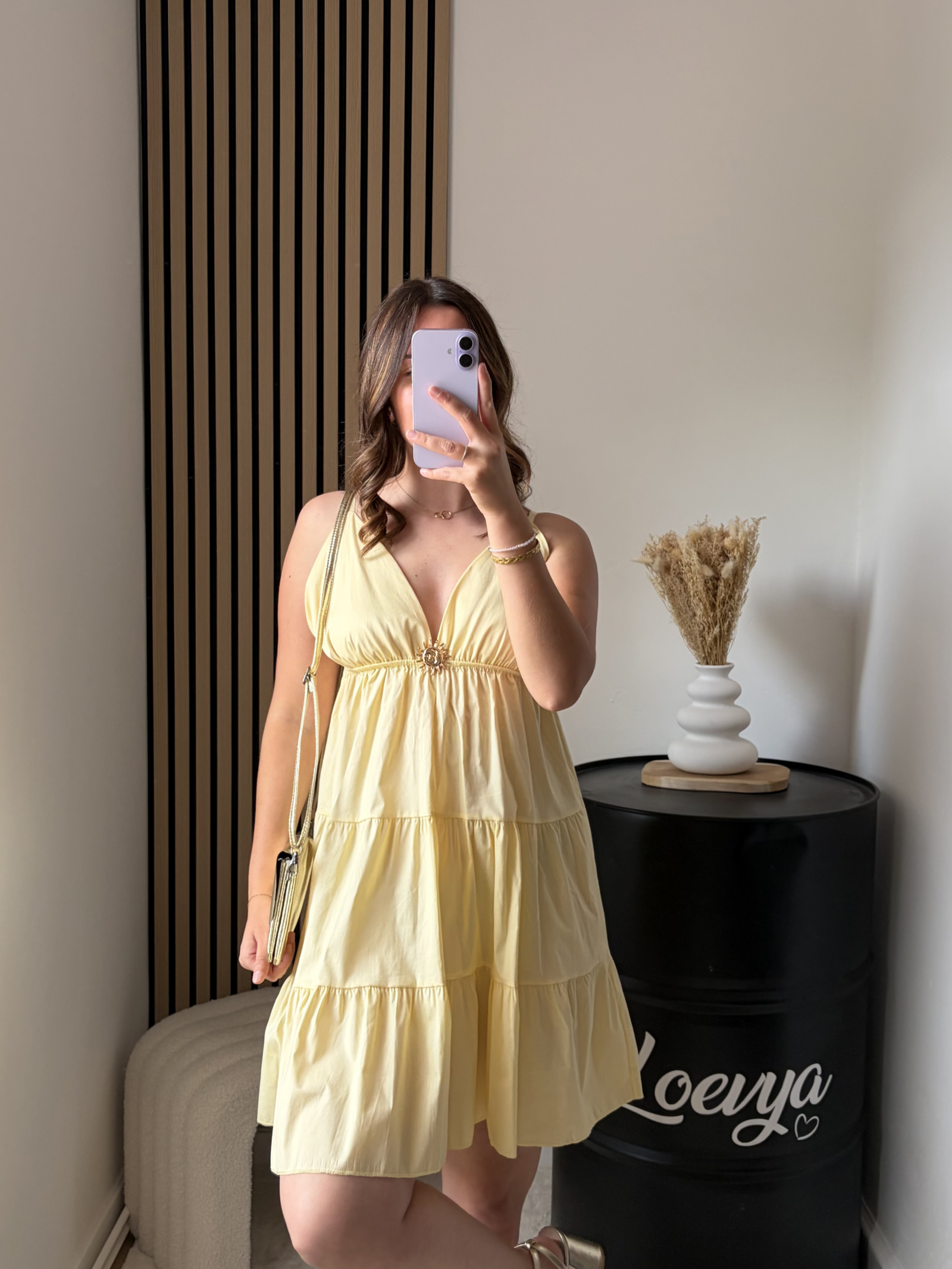 Robe Oria courte -Jaune – Image 4