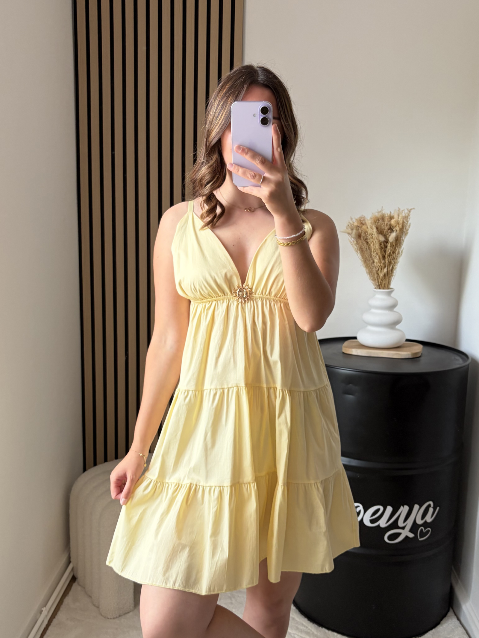 Robe Oria courte -Jaune