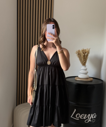 Robe Oria courte – Noir