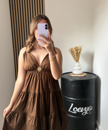 Robe Oria courte -Chocolat