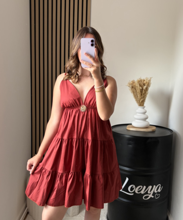 Robe Oria courte -Terracotta