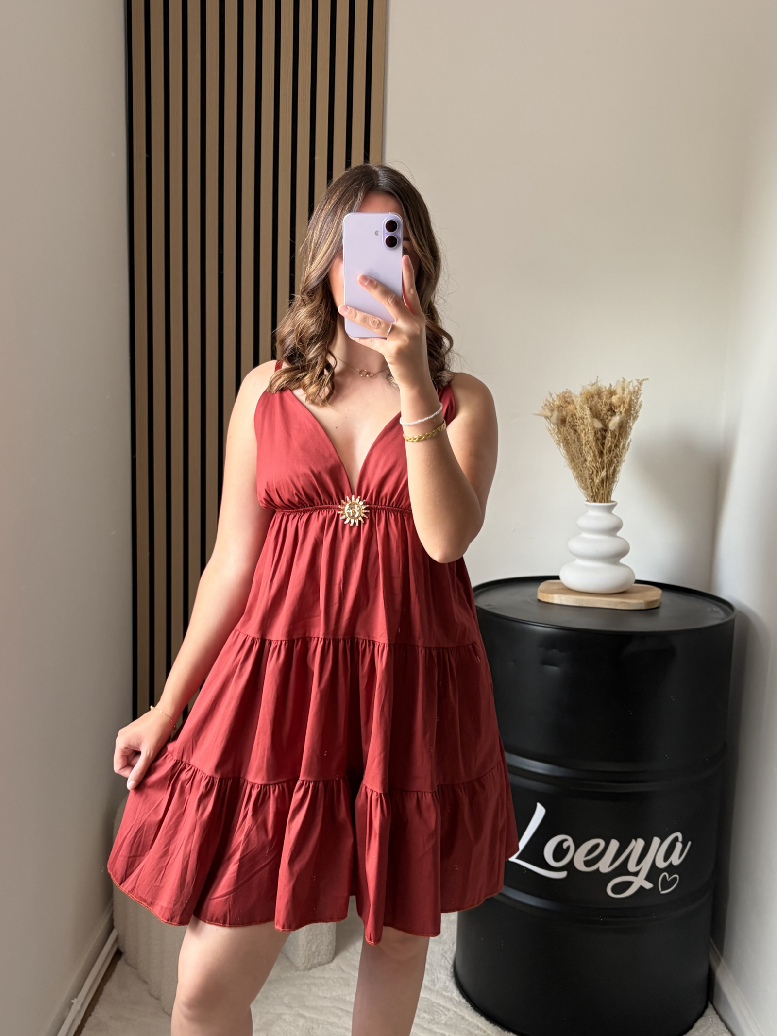 Robe Oria courte -Terracotta