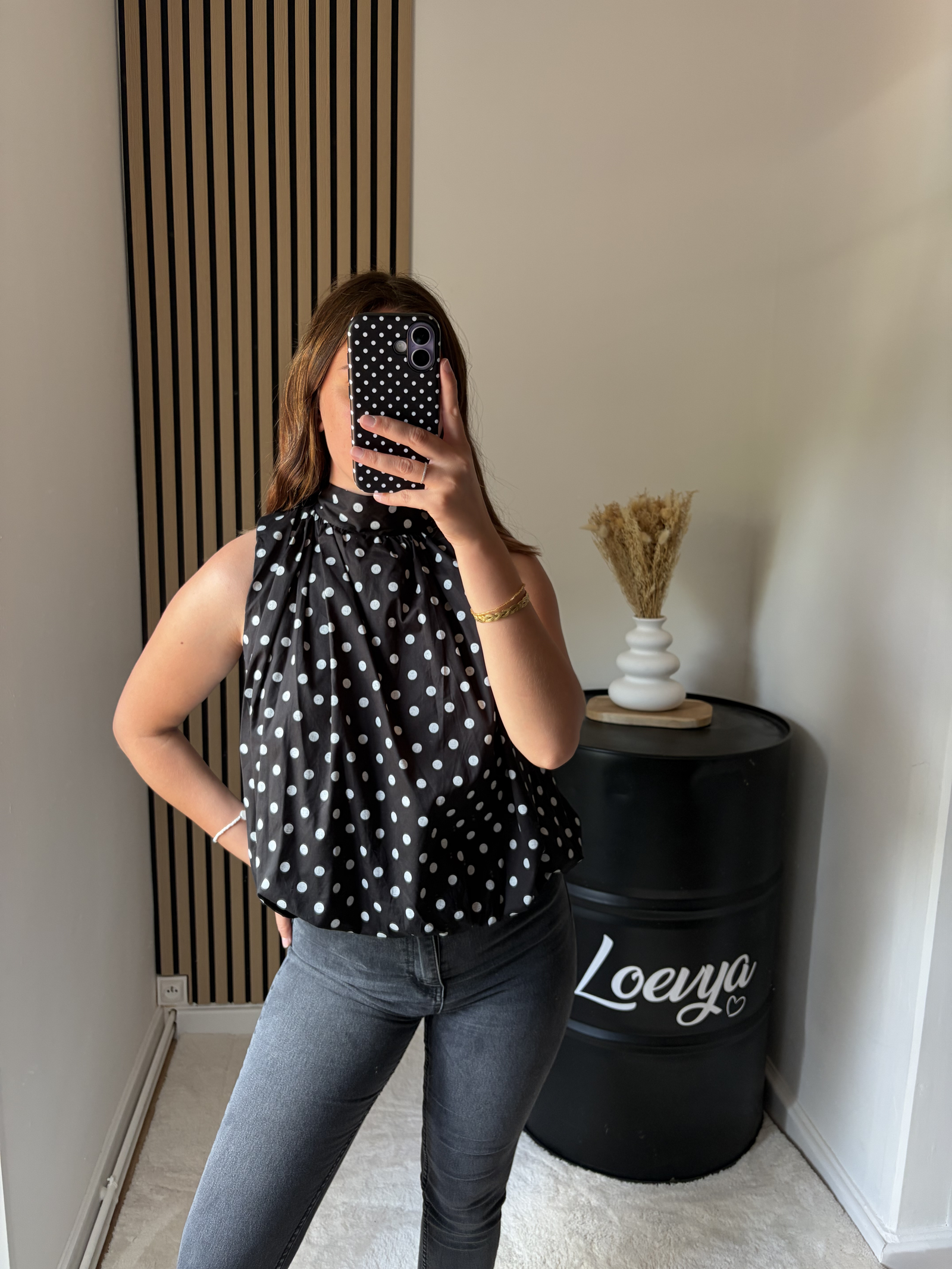 Blouse Audrey pois noir