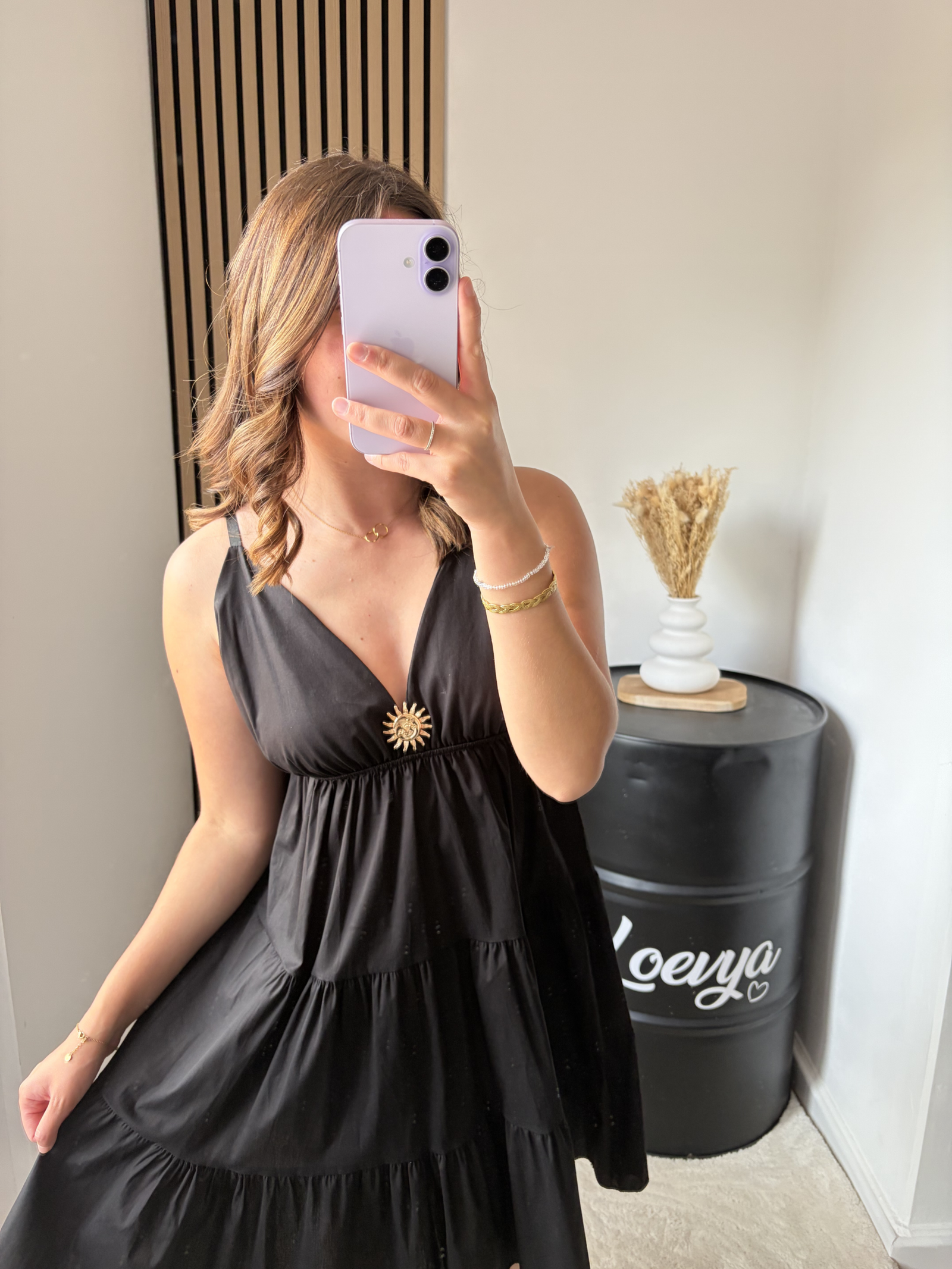 Robe Oria courte - Noir – Image 3