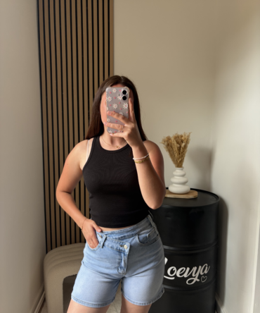 Short en jean asymétrique