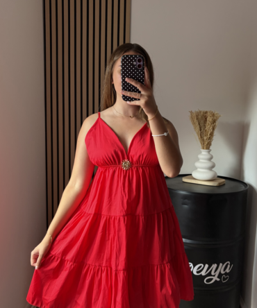 Robe Oria courte – Rouge
