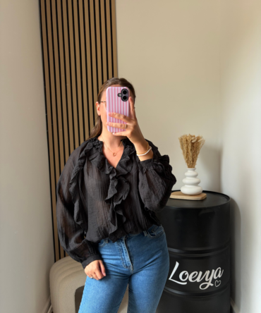 Blouse Volant – Noir