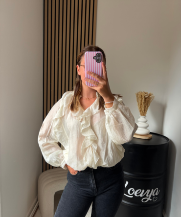 Blouse Volant -Ecru